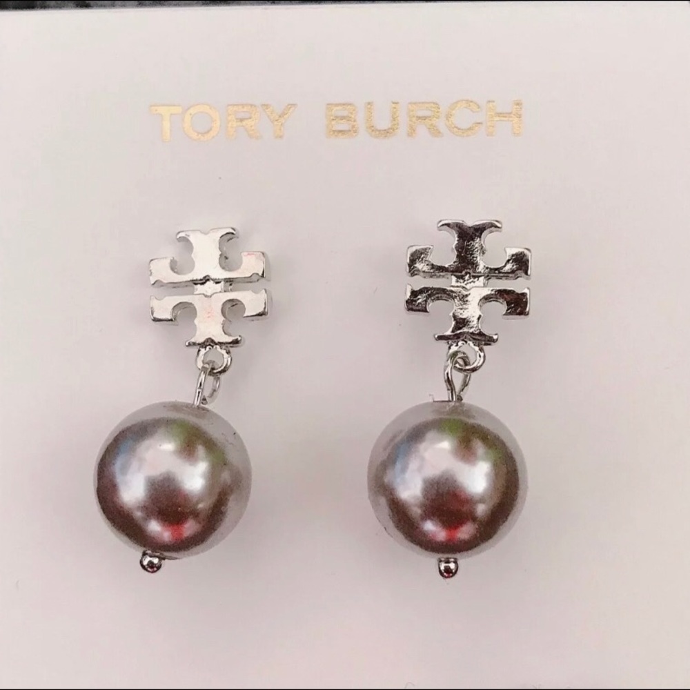 Tory burch drop pearl earrings